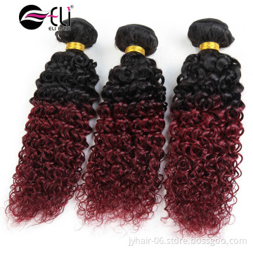 3 Bundles Red Brazilian Hair Weave Jerry Curl Hair Relaxers